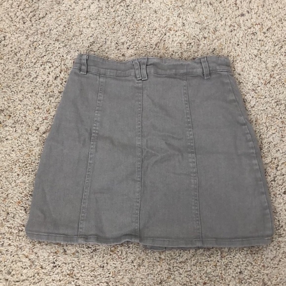 Altar’d State Grey Denim Button-Up Skirt - Picture 2 of 4